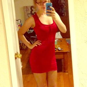 Dark pink bebe bodycon dress