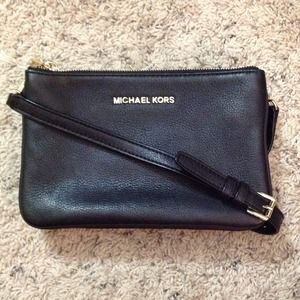 MICHAEL KORS Leather Clutch Crossbody Bag Purse