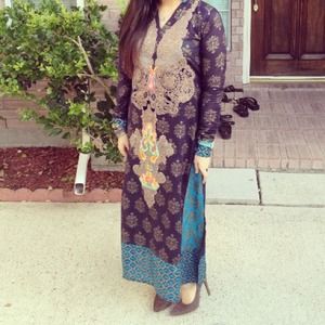 Pakistani outfit (pants & long kameez & scarf)