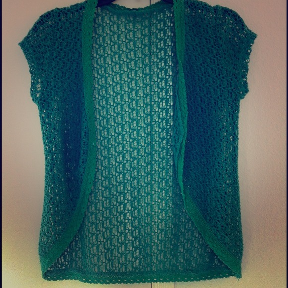 Green crochet coverup