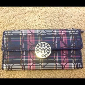 Authentic Coach Alexandria Tartan Wallet