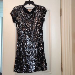Micheal Kors  black/silver sequin mini dress