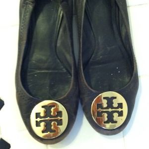 Authentic Tory Burch Brown Reva Flats. Size 7.