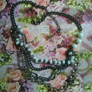 Multi strand gunmetal necklace