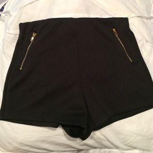 Black High Waisted Hot Shorts