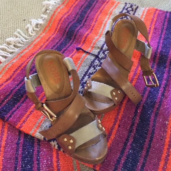 KORS Michael Kors Shoes - Michael Kors leather and wooden heels