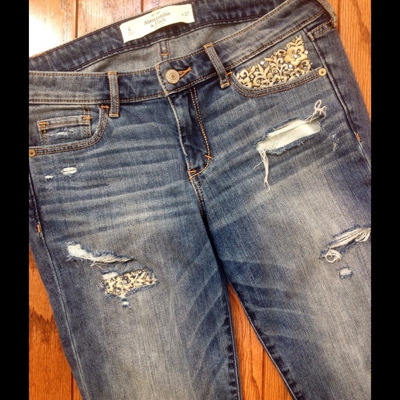 Abercrombie & Fitch Denim - A&F Faded Distressed Skinny  Denim Jeans