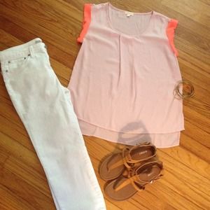 Pink and orange top! Only worn once!