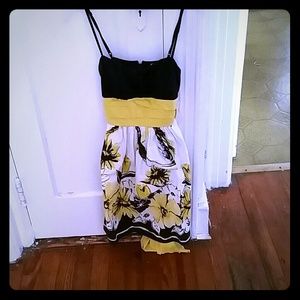 Black white and yellow dress