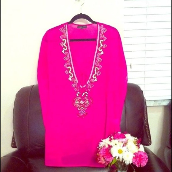 Beach bunny like sheer tunic cover up