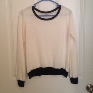 Forever 21 Cream and Black Knit Sweater