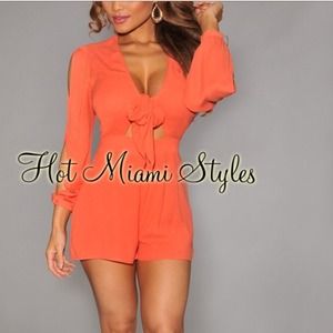 Sexy romper jumpsuit shorts bow.Hot Miami style