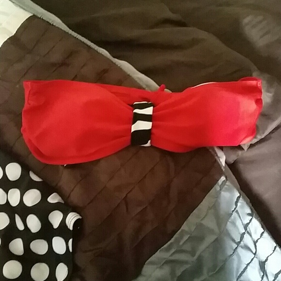 Red top with zebra print middle piece