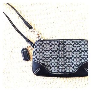 Authentic Coach Signature Print Wristlet