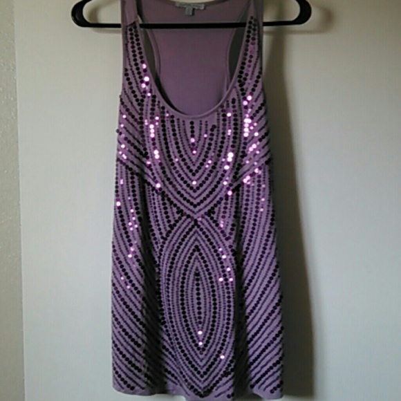 Razor back tank w sequins - Picture 1 of 4