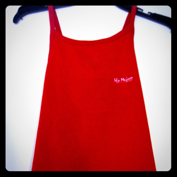 new red crisscross tank