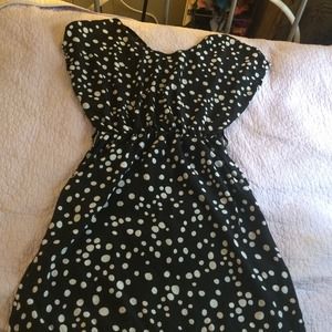 Black and white polka dotted dress