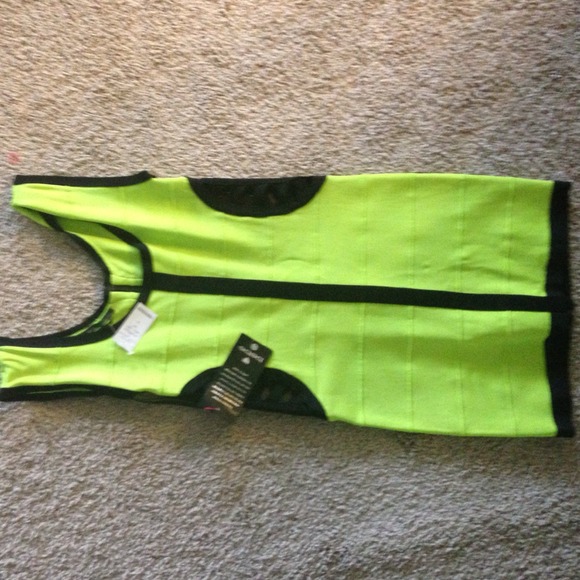 Lime green an black bebe dress (new)