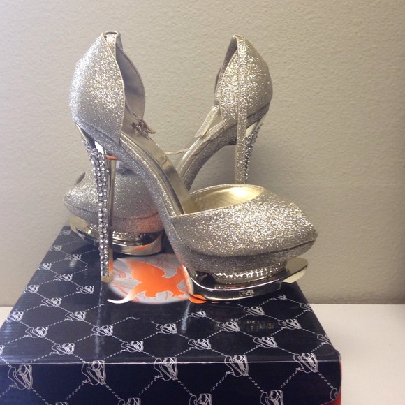 Gold studded heels