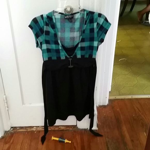 Plaid &black tunic