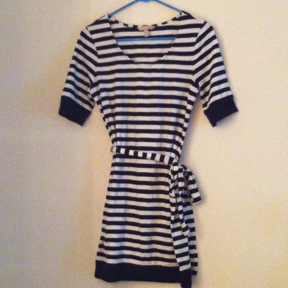 Black & white striped dress