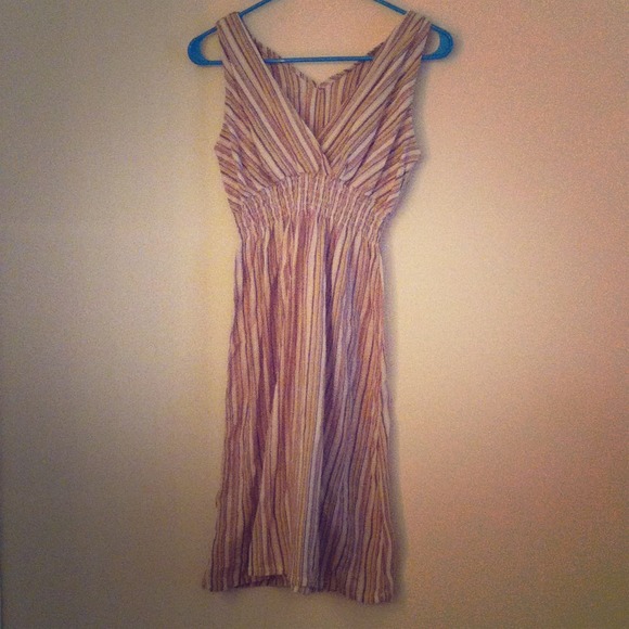 Beige-striped sundress