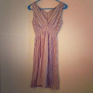 Beige-striped sundress