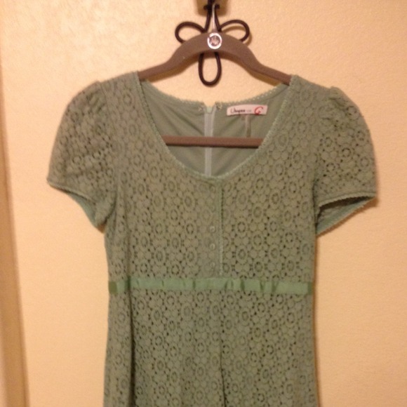 SOLD Modcloth sage lace dress (small) - Picture 2 of 4