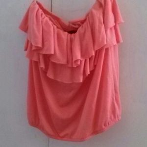 Cropped Coral tube top
