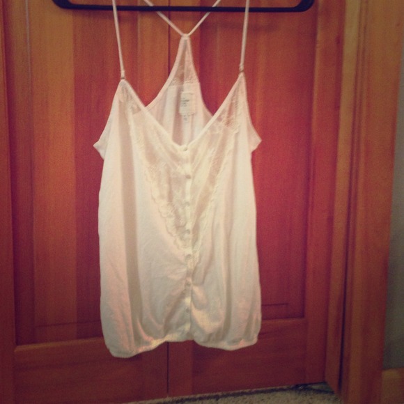 Abercrombie & Fitch Tops - White tank with lace