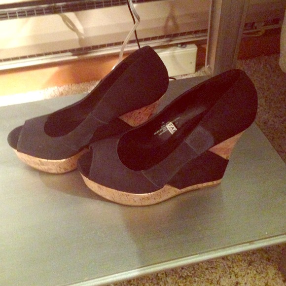 Shoes - Black wedges never worn!!!!