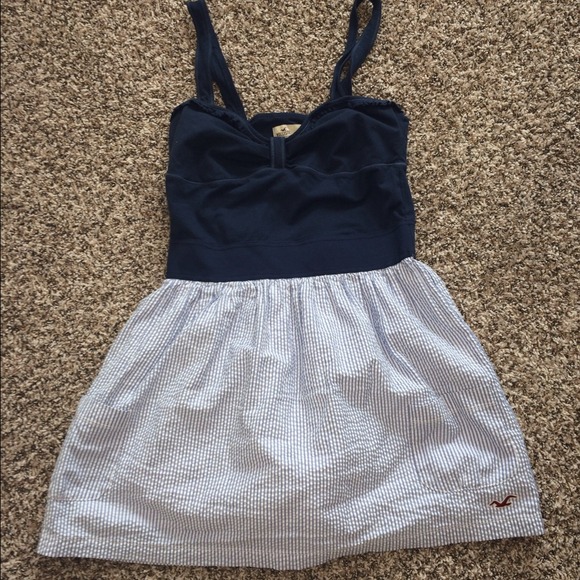 Navy and white dress