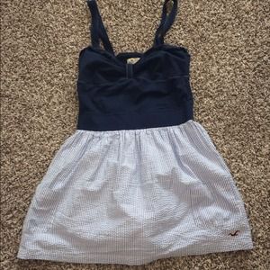 Navy and white dress