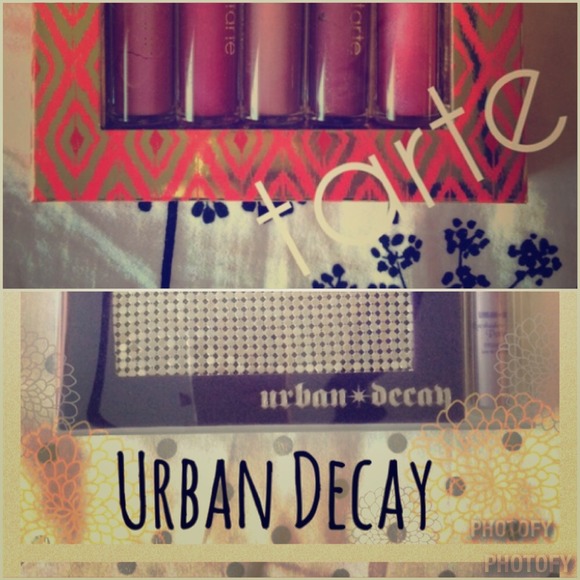 Urban Decay Palette & Tarte Lipgloss for neondays