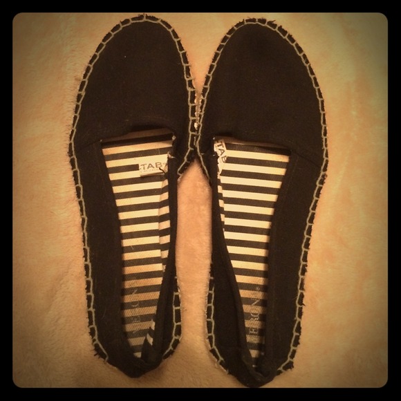 Black slip on flats