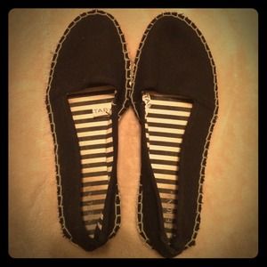 Black slip on flats