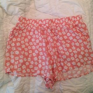 cotton midrise floral shorts