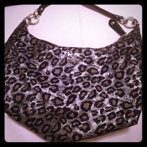 Authentic Coach silver & black purse