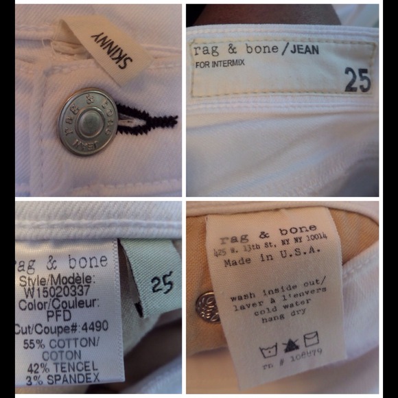 🔴SOLD🔴rag & bone White Tattered Skinny Jeans - Picture 4 of 4
