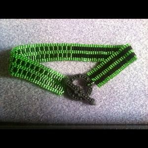 Handwoven Seed Bead Strap Bracelet