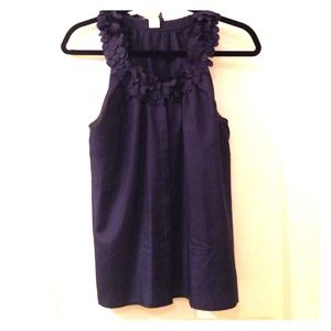 🎉HP🎉 Navy J. Crew Factory Sleeveless Silk Blouse