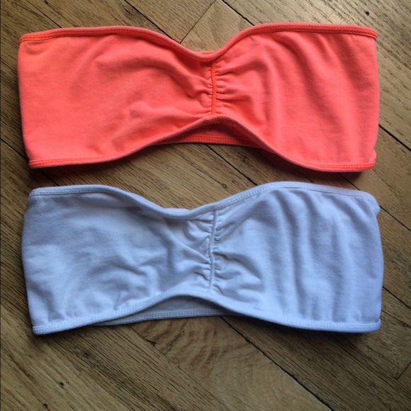 White & Coral Bandeau