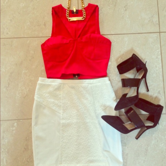 SALE! Nastygal White Panel Skirt