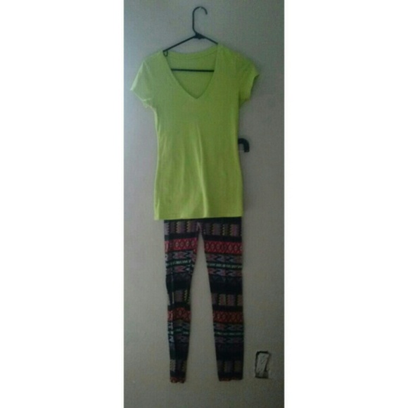 ⃣2 for $⃣1⃣6 Neon tribal leggings - Picture 2 of 3