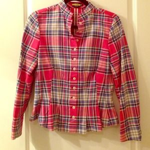 Rugby Plaid Peplum Top