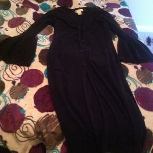 Spiegel long 3/4 ruffle sleeve cardigan