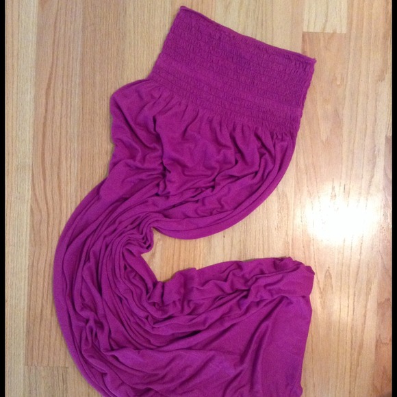 Strapless Fuschia Maxi Dress