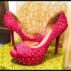 Pink studded heels