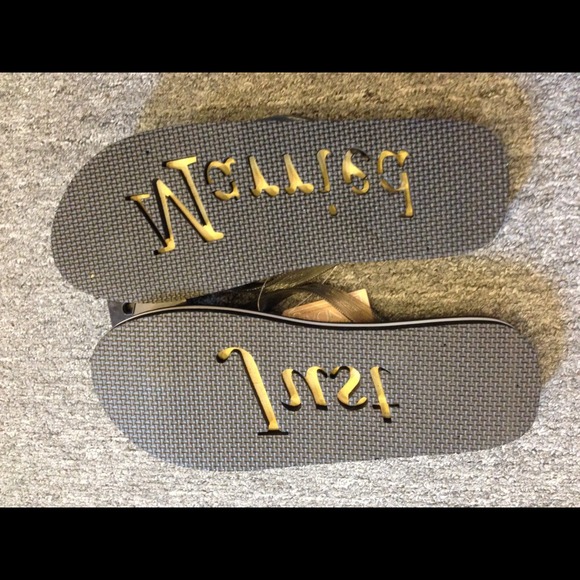 Honneymoon Just Married Fliplops. Black, white - Picture 2 of 4