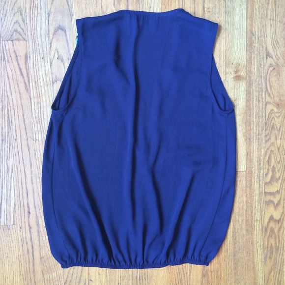 🌙NEW Zouk: Wrap Style Blue Navajo Shoulder Top - Picture 3 of 3